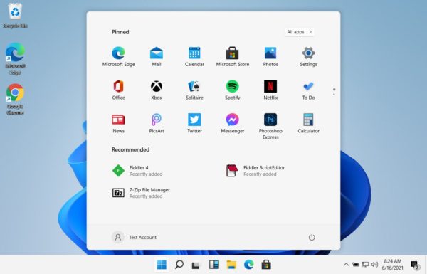 Windows 11 Start Menu